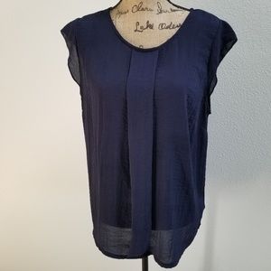 Navy Blue Flowy Top